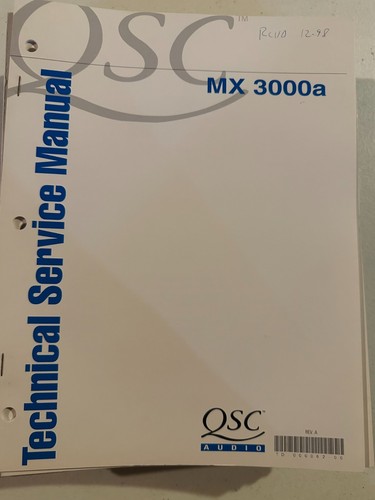 Qsc audio 3000a - qsc,